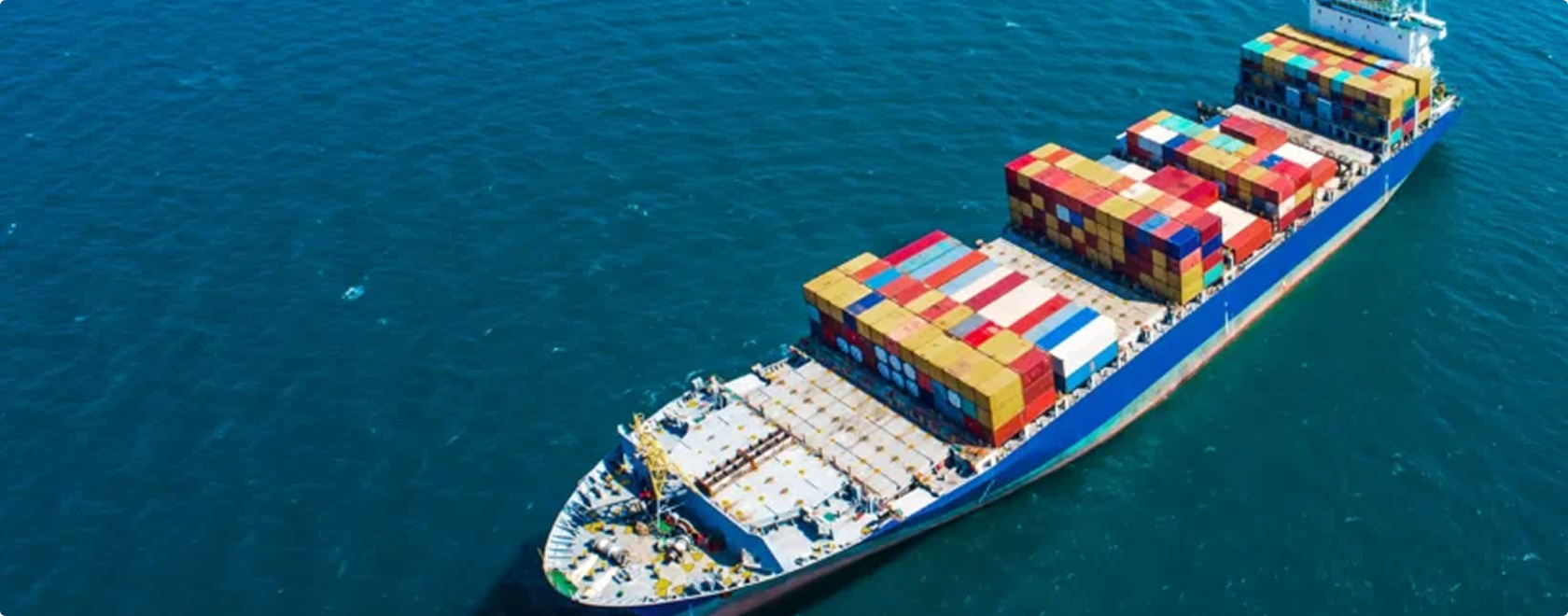 Container ship in the sea